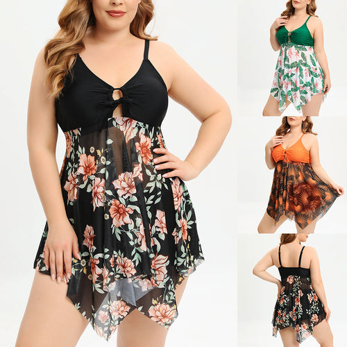Damen Badekleid mit floralem Rock Drune