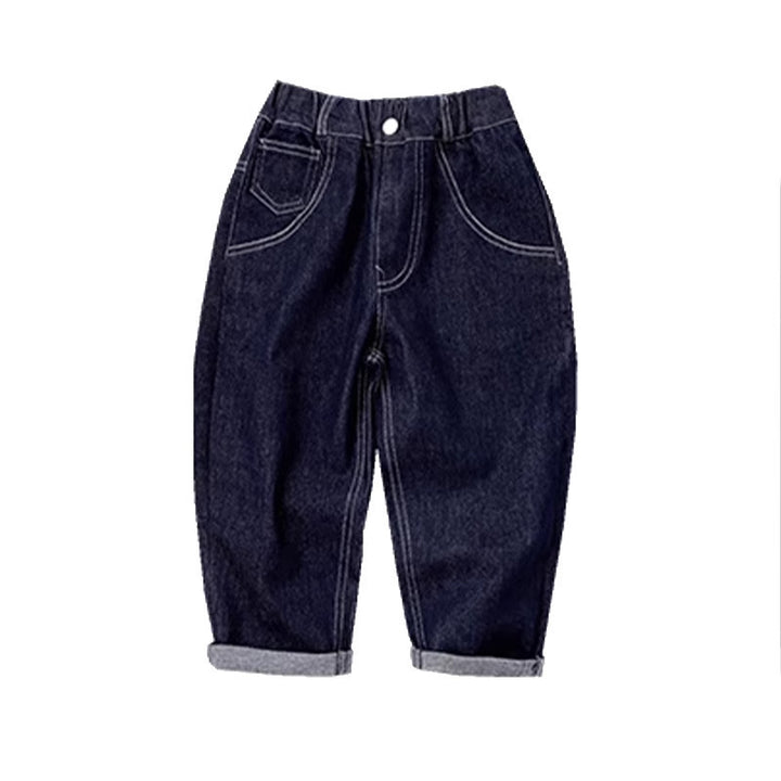 Unisex Bequeme Denim-Hose mit elastischem Bund Drune