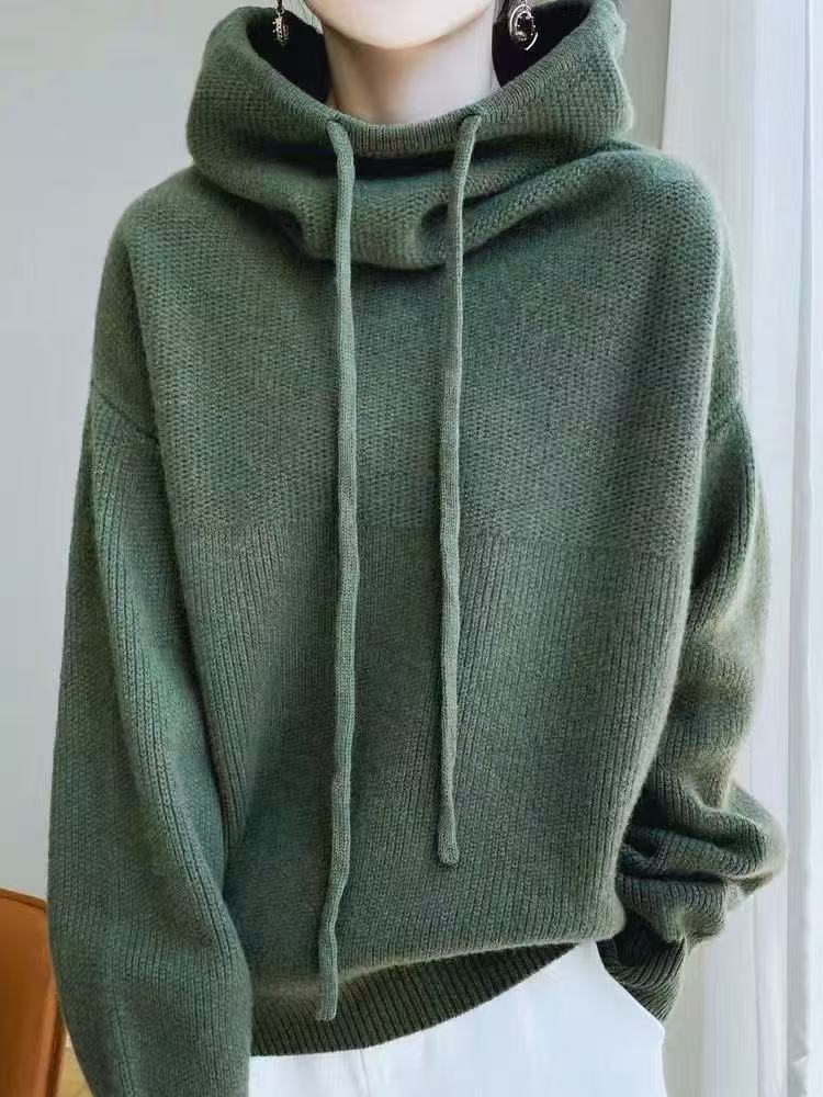 Damen Cozy Hoher Hals Pullover Sweater Drune