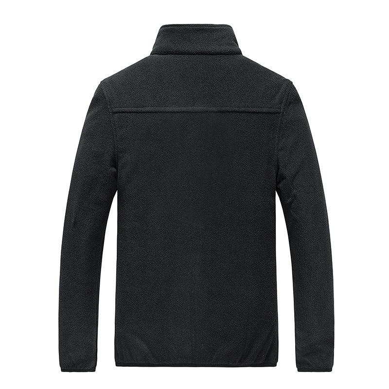 Herren Fleecejacke mit Stehkragen, durchgehendem Reißverschluss und verdeckten Taschen Drune