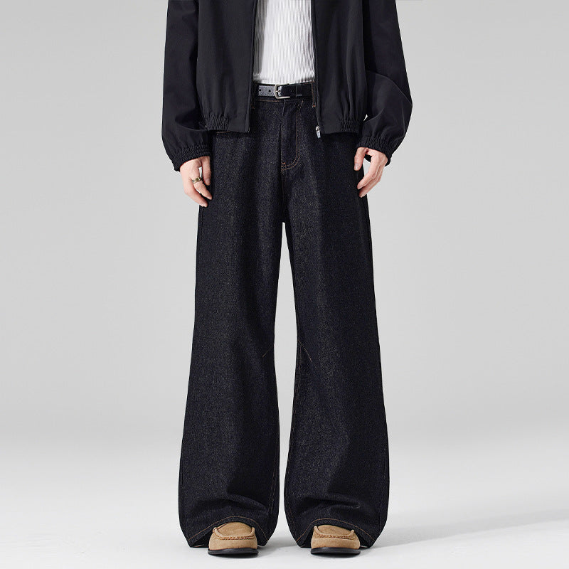 Herren Extraweite Denim-Hose mit hoher Taille und Oversized-Silhouette Drune