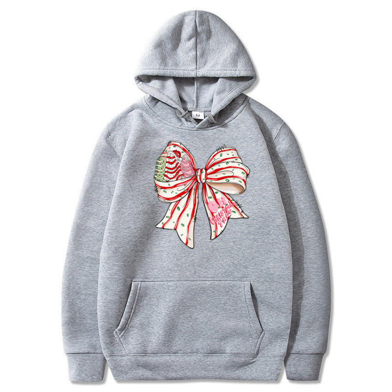 Damen Kapuzenpullover mit festlichem Schleifenmotiv Drune