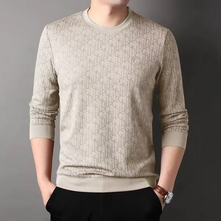 Herren Luxuriöser Rundhals-Pullover mit Marken-Design Drune