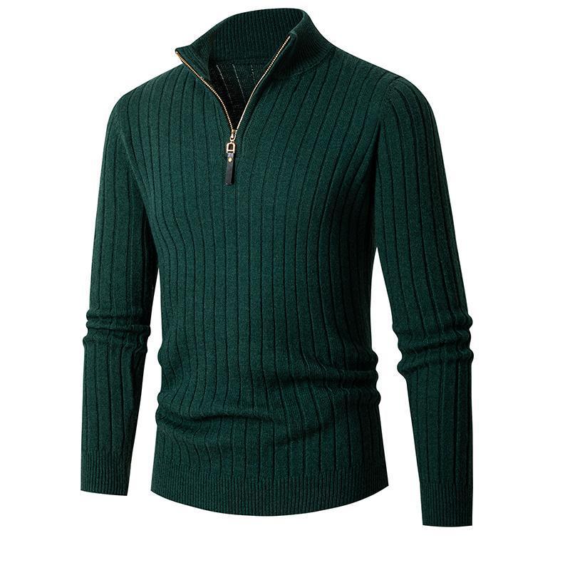 Herren Pullover mit Stehkragen und strukturiertem Rippdesign Drune