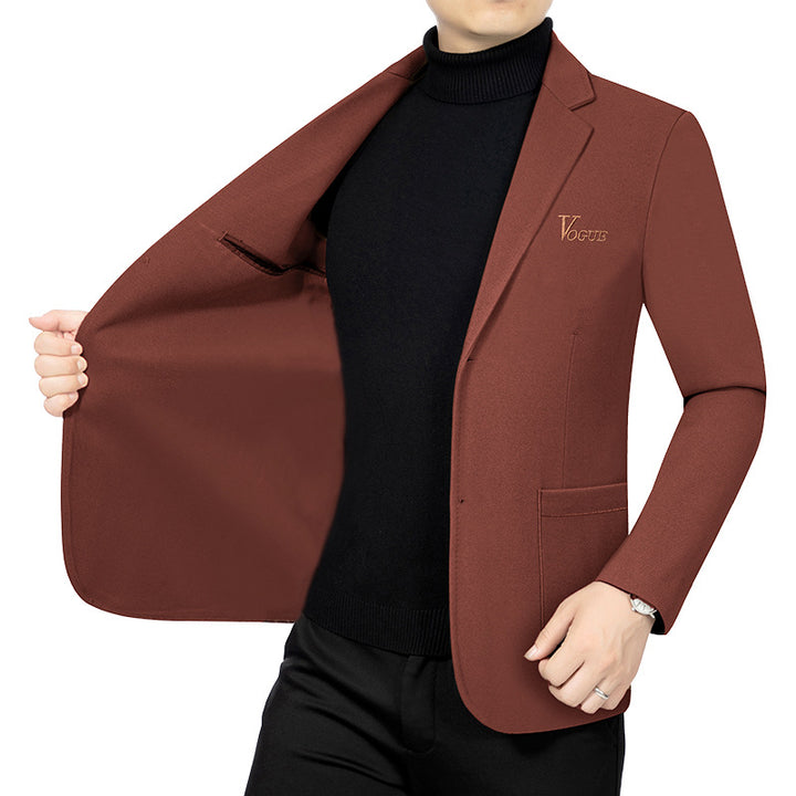 Herren Modernes Einreihiges City-Blazer mit aufgesetzten Taschen und leichter Halbfütterung Drune