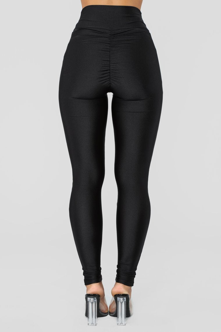 Damen Hochgeschnittene Leggings mit Raffung Drune