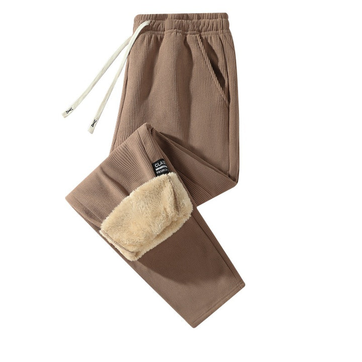 Damen Gefütterte Cord-Jogginghose mit Teddyfutter, Kordelzugbund & Seitentaschen Drune