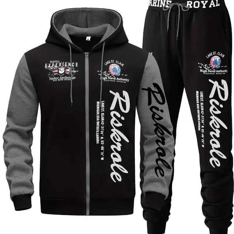 Herren Sportlicher Hoodie- und Jogginghosen-Set Drune