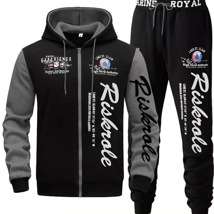 Herren Sportlicher Hoodie- und Jogginghosen-Set Drune