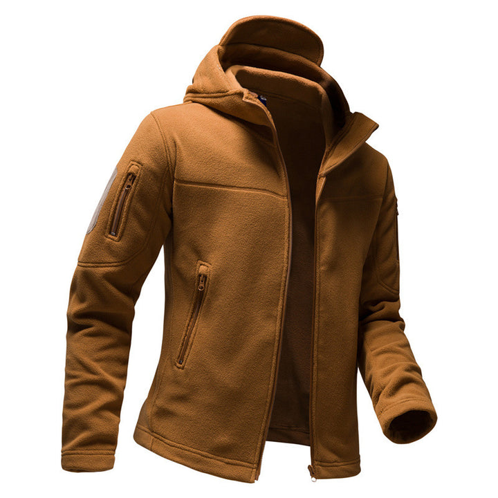 Herren Fleecejacke mit Kapuze und funktionalen Taschen Drune