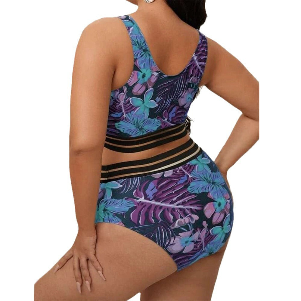 Damen Bunt gemusterter Bikini mit breitem Unterbrustband Drune