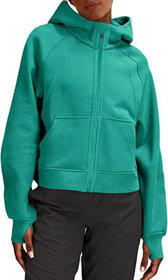Damen lässige Kapuzenjacke mit nach unten gerafftem Schnitt und praktischen Taschen Drune