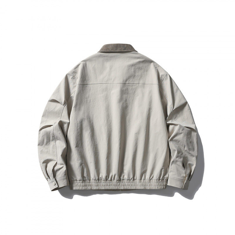 Herren Leichte Harringtonjacke mit Cordkragen und elastischem Saum Drune