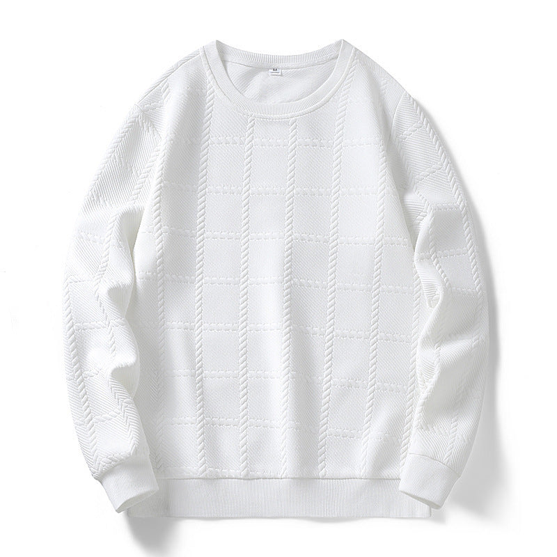 Herren Feinstrukturierter Rundhals‑Strickpullover mit Karomuster und lässigem Schnitt Drune