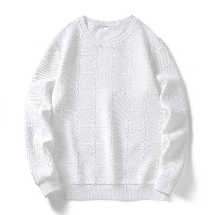 Herren Feinstrukturierter Rundhals‑Strickpullover mit Karomuster und lässigem Schnitt Drune