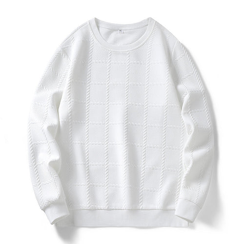 Herren Feinstrukturierter Rundhals‑Strickpullover mit Karomuster und lässigem Schnitt Drune