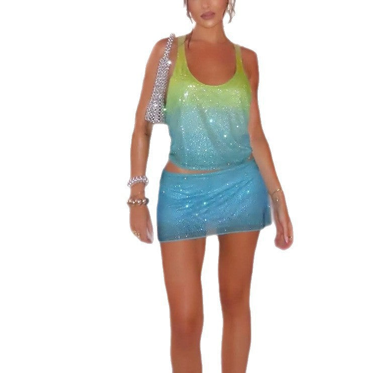 Damen glitzerndes Strandoutfit Drune