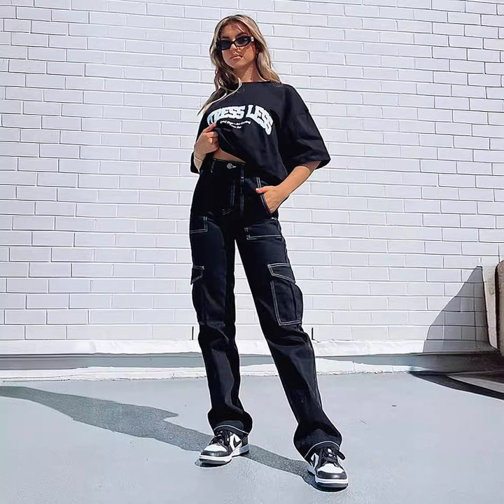 Damen Cargo-Hose mit Baumwollmix und praktischen Taschen Drune