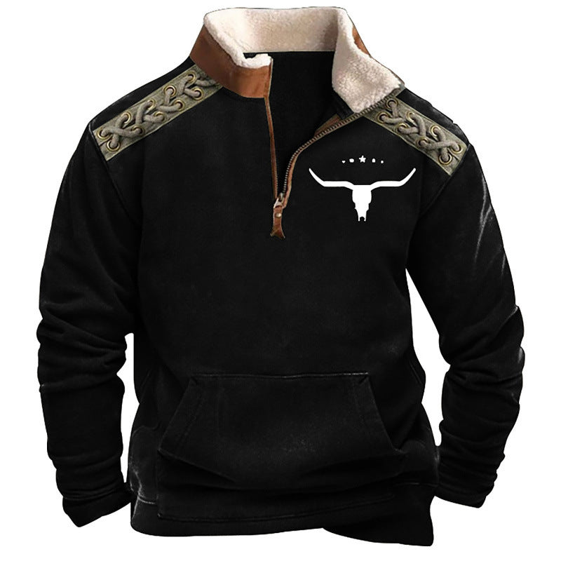 Herren Modischer Hoodie mit Kapuze und maritimem Druck Drune