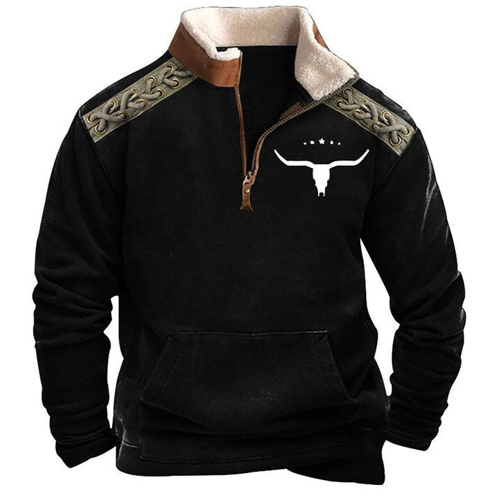 Herren Modischer Hoodie mit Kapuze und maritimem Druck Drune
