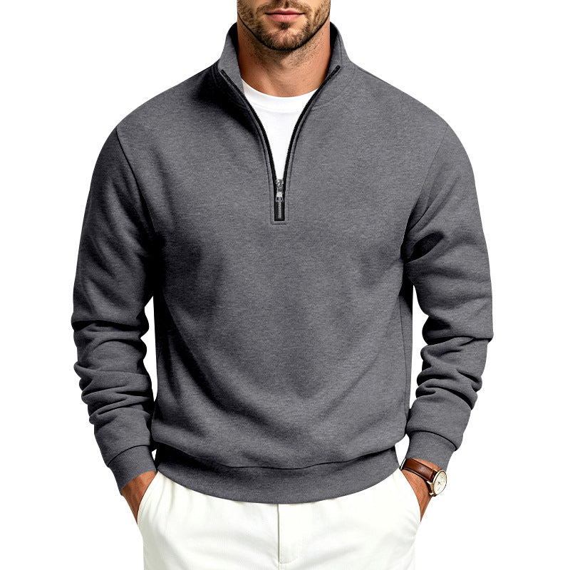 Herren Halbzip-Sweatshirt mit Troyerkragen und weicher Fleece-Innenseite Drune