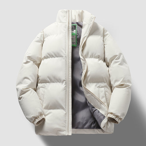 Unisex nan gesteppte Winterdaunenjacke mit hohem Stehkragen und elastischen Bündchen Drune