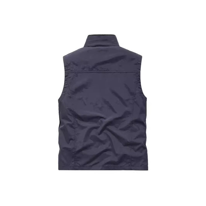Herren Angler- und Reiseweste mit perforiertem Innenfutter, verdeckten Reißverschlusstaschen und verstellbarem Saum Drune