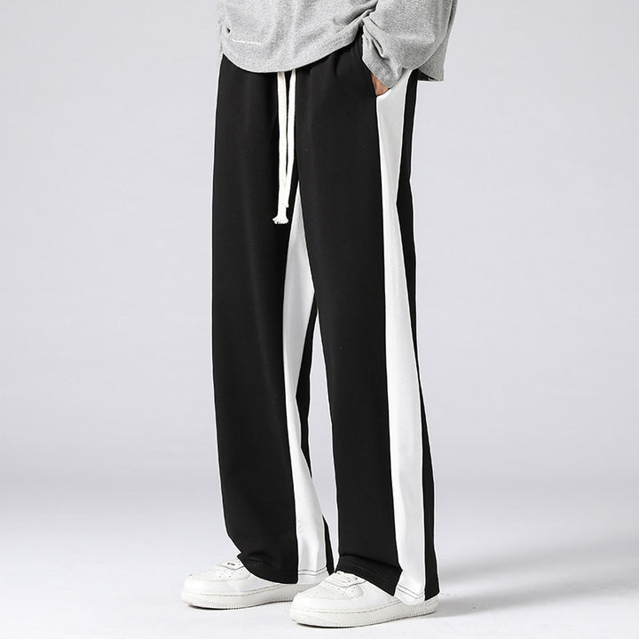 Herren Weite Trackpants mit kontrastseiteneinsätzen, elastischem Bund & Kordelzug Drune
