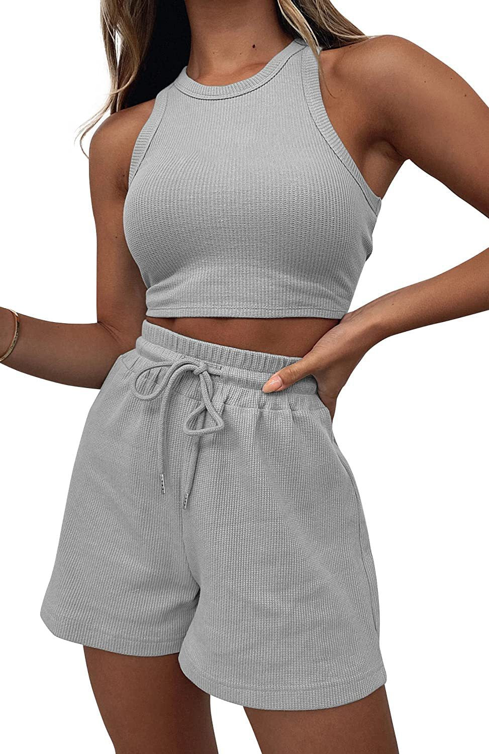 Damen hochwertiges Sport-Set mit Racerback-Top und Shorts Drune