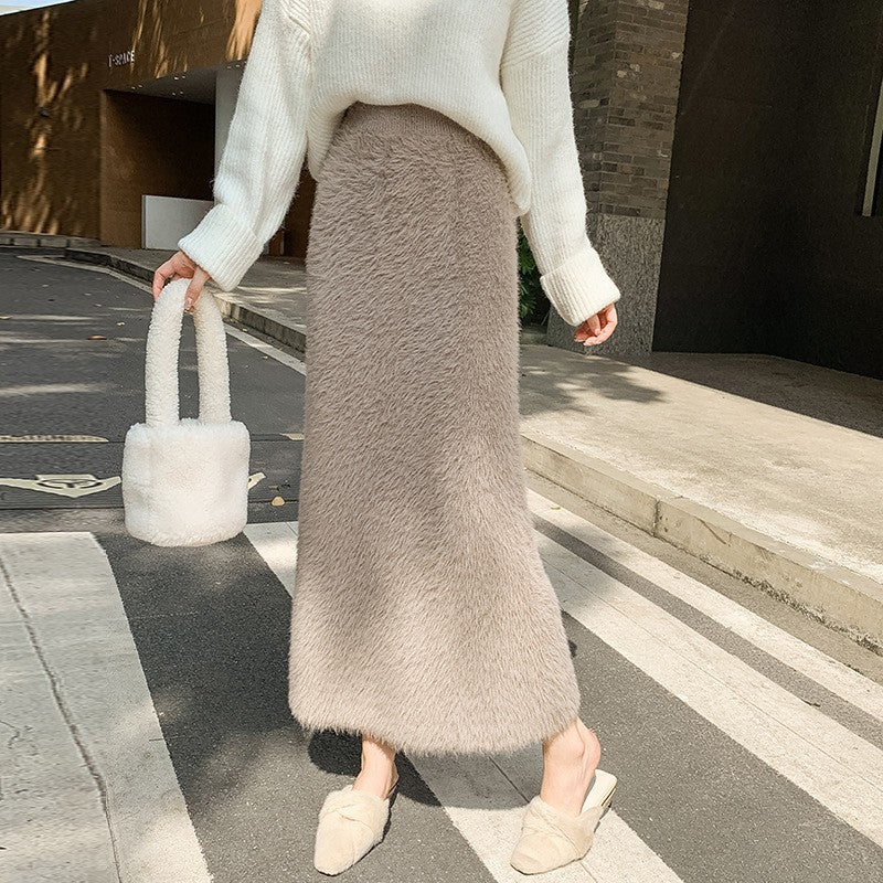 Damen Elegante Maxiskirt mit hohem Bund Drune