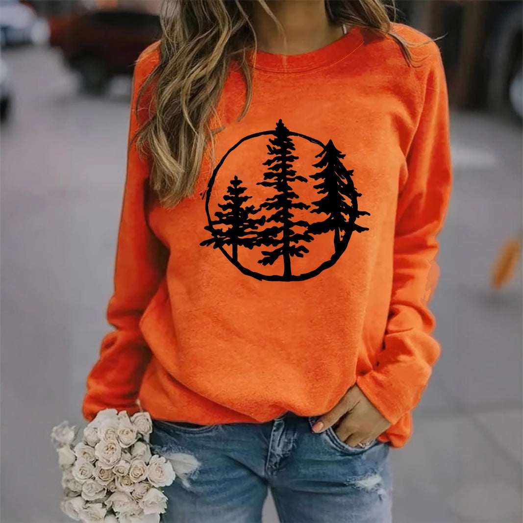 Damen Sweatshirt mit coolem Naturmotiv und lässigem Schnitt Drune