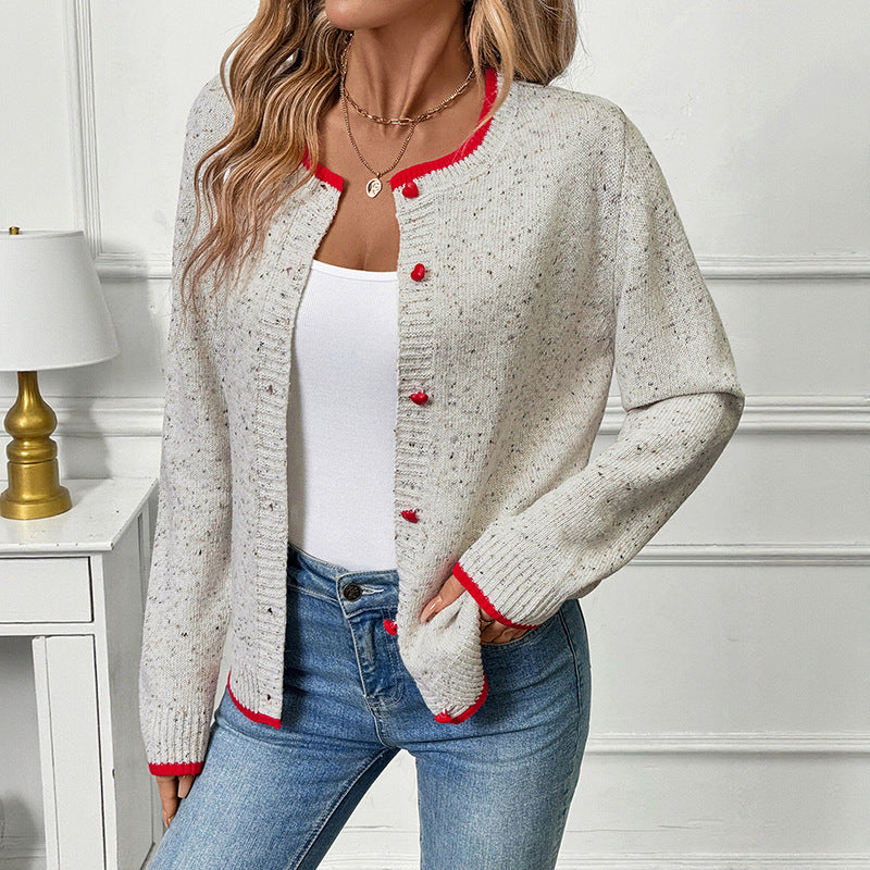 Damen Kuschelige Strickjacke mit Knopfdetails Drune
