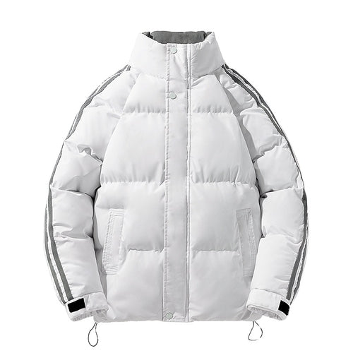 Herren sportlicher Stepp-Winterblouson mit hohem Stehkragen, Ärmelstreifen und verstellbarem Saum Drune