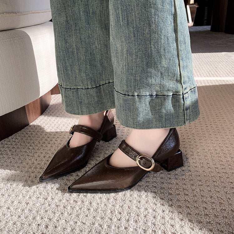 Damen Elegante Mary Jane Schuhe mit modischem Blockabsatz und verstellbarem Riemen Drune