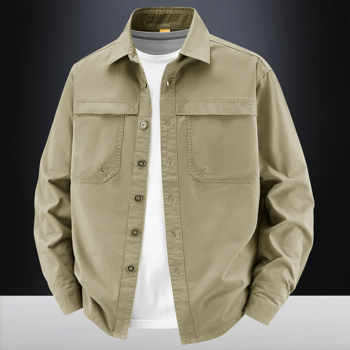 Herren klassische Langarm-Hemdjacke Drune