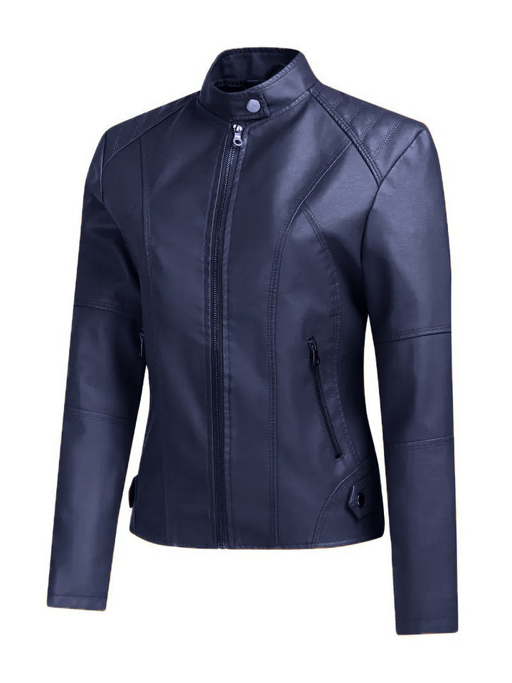 Damen Elegante und moderne Kunstlederjacke