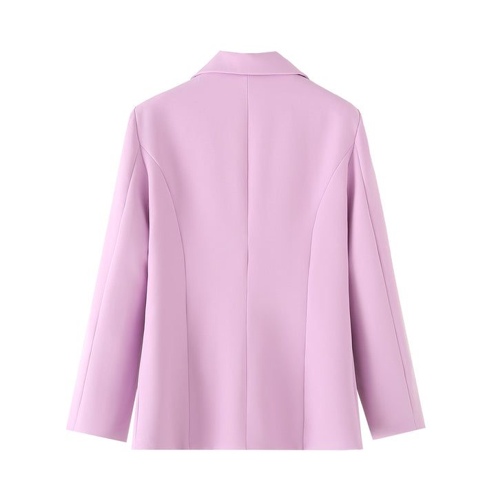 Damen nan taillierter Blazer mit Kellerfalten und Ein-Knopf-Verschluss Drune