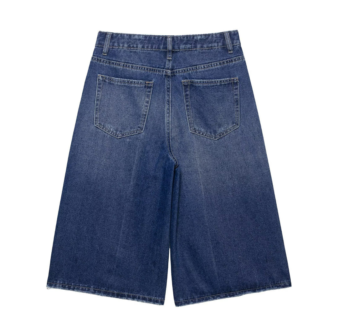 Damen Weite Denim-Culotte im lässigen Schnitt Drune