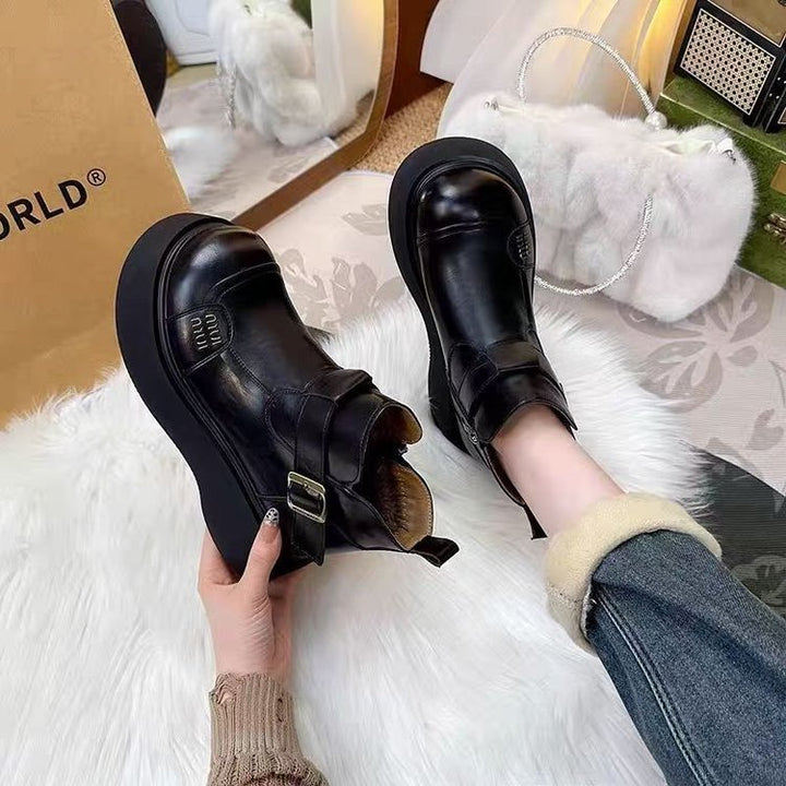 Damen Stilvolle Leder-Boots mit Kuschelfutter Drune