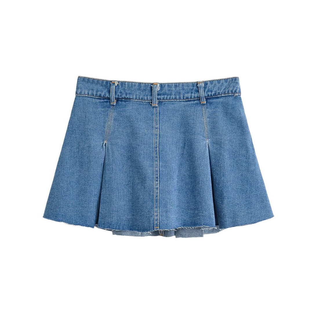 Damen Jeansrock mit lässigem A-Linien-Schnitt und dezenten Falten Drune