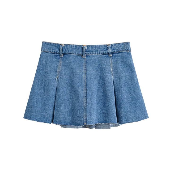 Damen Jeansrock mit lässigem A-Linien-Schnitt und dezenten Falten Drune