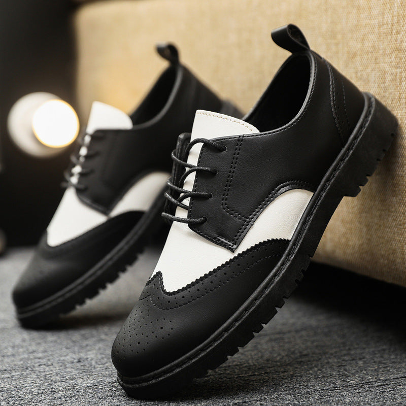 Herren Schnürschuhe mit klassischer Brogue-Zehenpartie und modischem Farbkontrast Drune