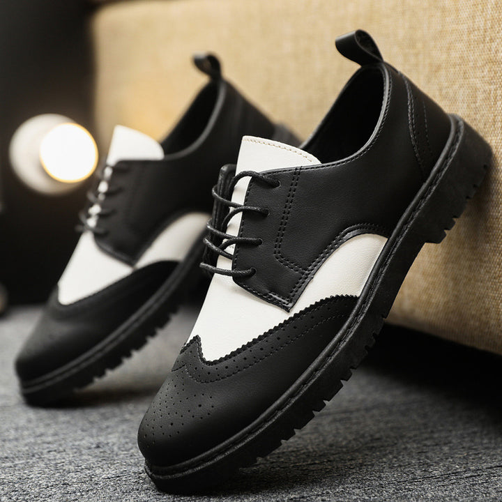Herren Schnürschuhe mit klassischer Brogue-Zehenpartie und modischem Farbkontrast Drune