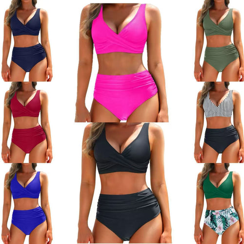 Damen Bikinis mit raffiniertem Wickeldesign und hoch geschnittenem Unterteil Drune