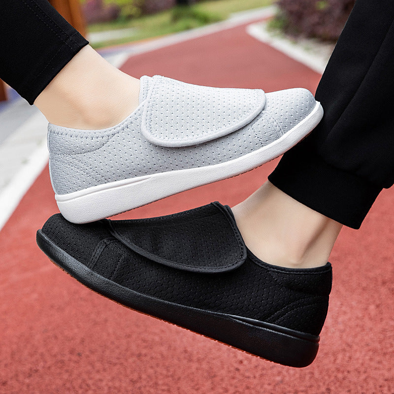 Herren nan orthopädischer Pantoffel mit verstellbarem Klettverschluss, atmungsaktivem Mesh und stoßdämpfender Schaumstoffsohle Drune