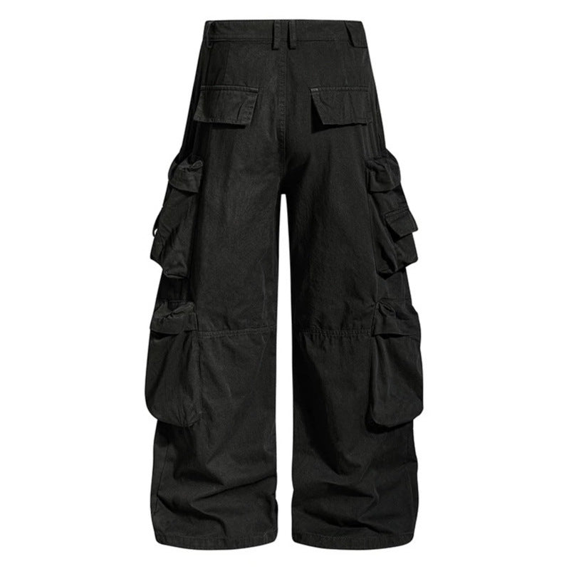 Damen weite Cargo-Culottehose mit Oversize-Taschen und Stern-Leo-Applikation Drune