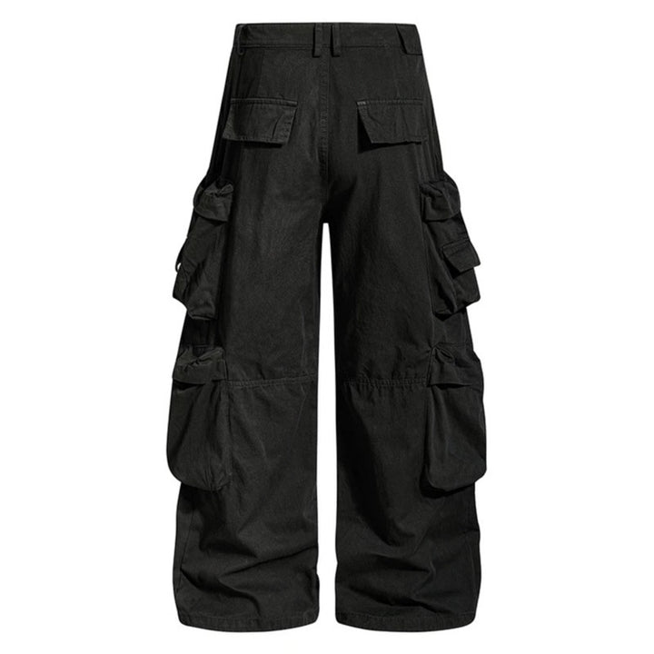 Damen weite Cargo-Culottehose mit Oversize-Taschen und Stern-Leo-Applikation Drune