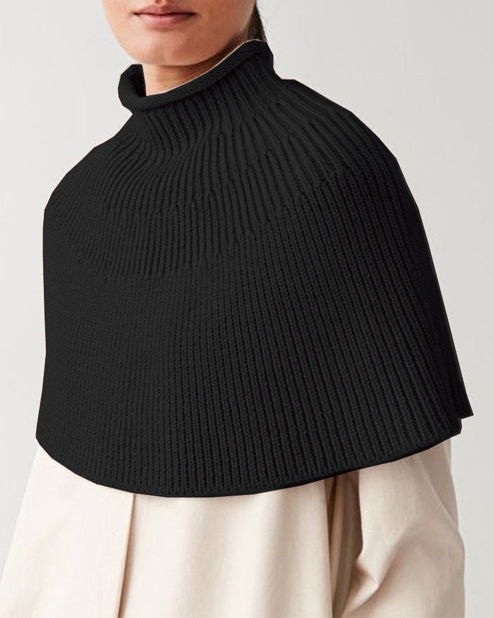 Damen Strickcape mit hochgeschlossenem Kragen Drune