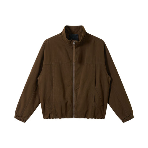 Herren Boxy-Canvas-Fieldblouson mit hohem Stehkragen und elastischem Saum Drune