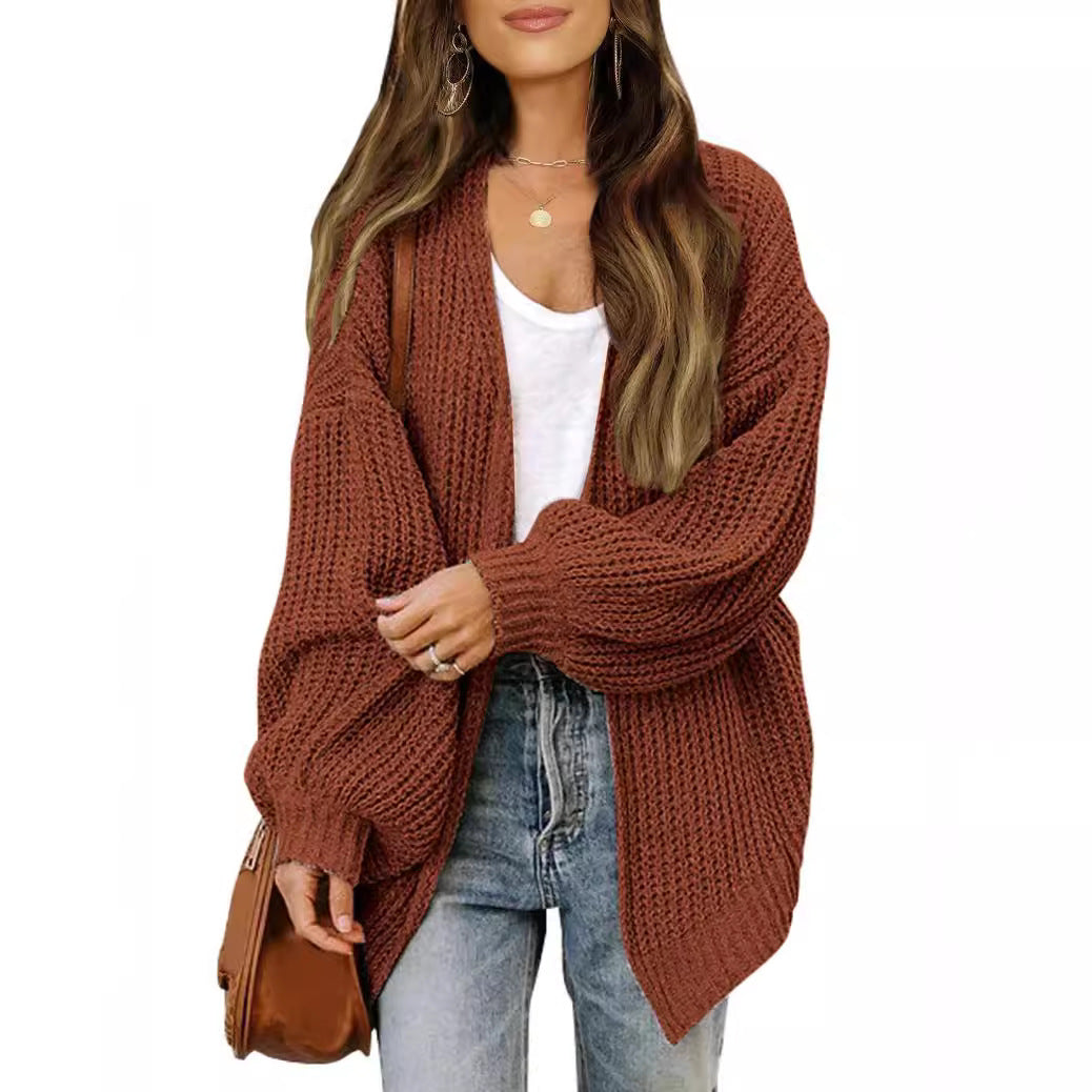 Damen Grobstrickjacke mit lässigem Schnitt und überschnittenen Schultern Drune